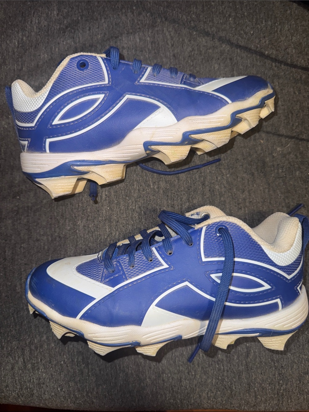 Under Armour Blue and White Kids Cleats